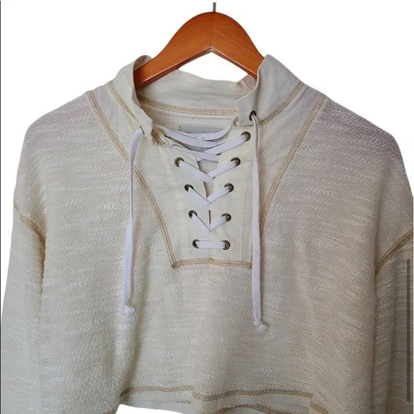 BNWoT Urban Outfitters | Lace-Up Funnel Neck Cropped Sweater S Small - Picture 6 of 10